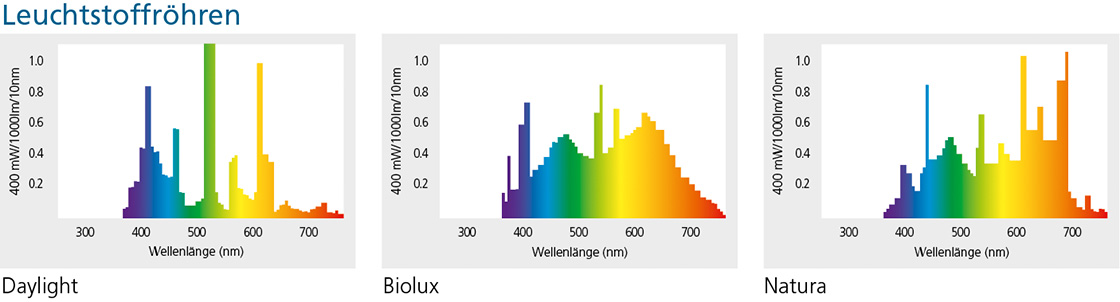 Licht Spektrale Strahlungsverteilung Leuchtstoffroehren
